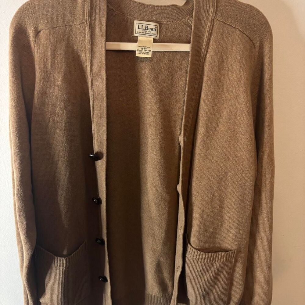 Llbean Women's Brown and Tan Cardigan